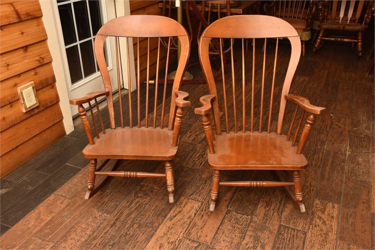 Pair Of Spindle Back Rocking Chair