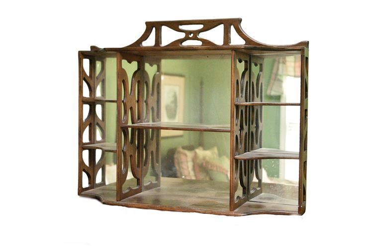 Mahogany Shelf With Mirrored Back