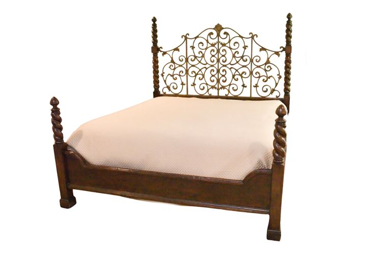 DREXEL HERITAGE "Tuscany" King Bed W/ ASTOR STREET Posturepedic Mattress