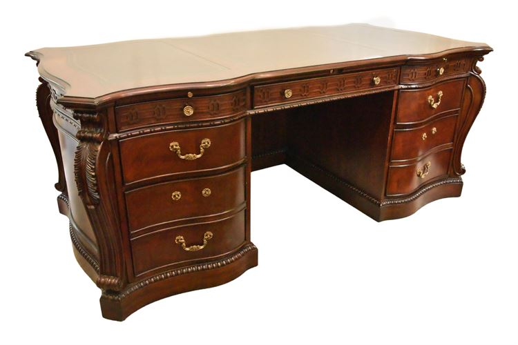 Mahogany George III  Style Leather Top Executive Desk