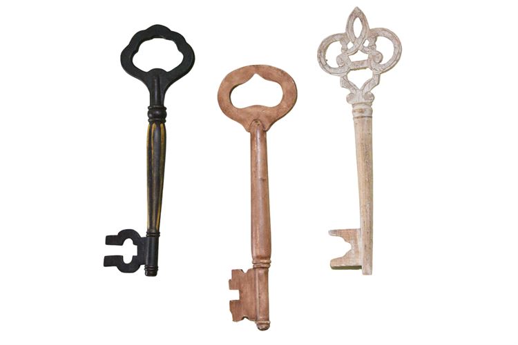 Three (3) Large Decorative Keys