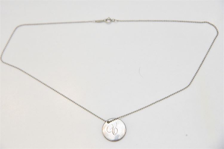 Monogramed TIFFANY & CO Sterling Silver Necklace