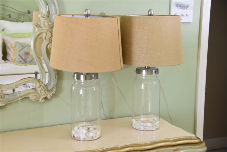 Pair Of Seashell Table Lamps