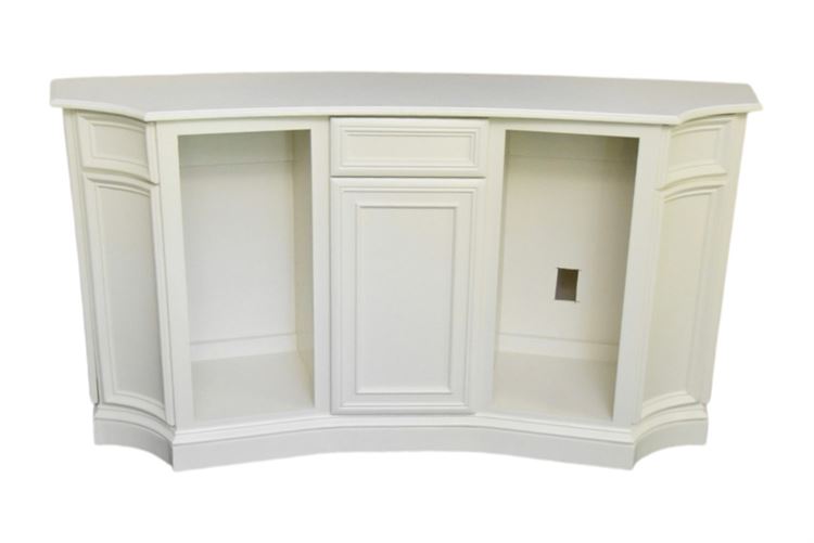 White Painted Curved Cabinet