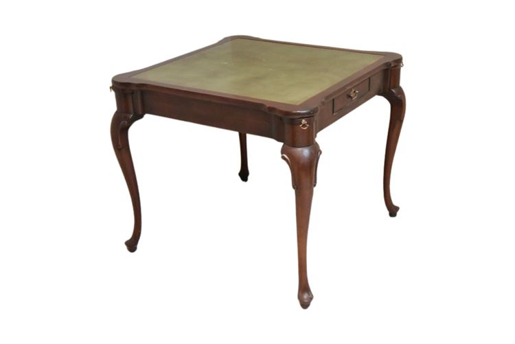 RAY O'DONNELL INTERIORS Mahogany Leather Top Games Table