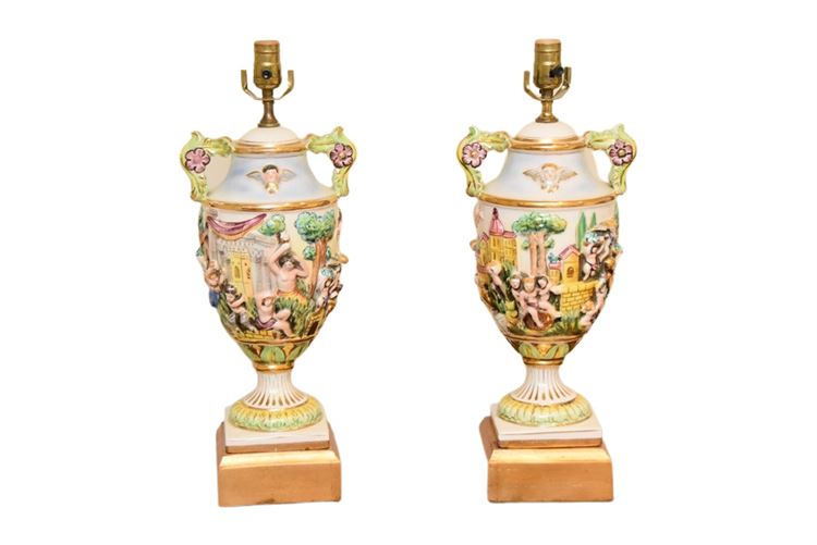 Pair Porcelain Table Lamps