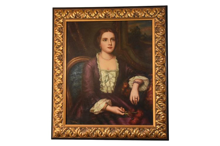 ROBB & STUCKY Retailed Portrait Of A Woman Oil On Canvas