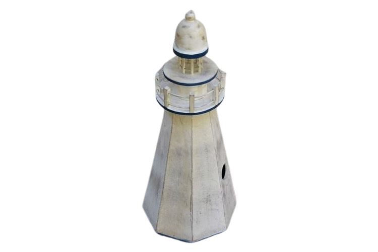 Decorative Painted Wooden Lighthouse Figure