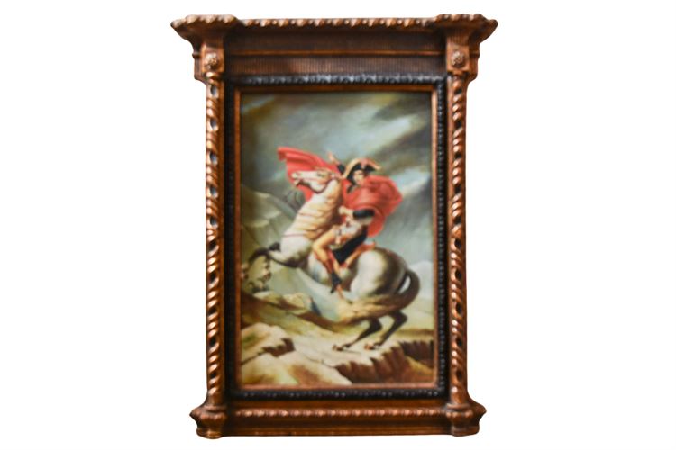 Large Decorative Oil On Canvas Of Napoleon On Horseback