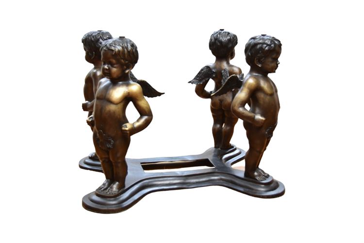 Solid Bronze Figural Table Base No Glass