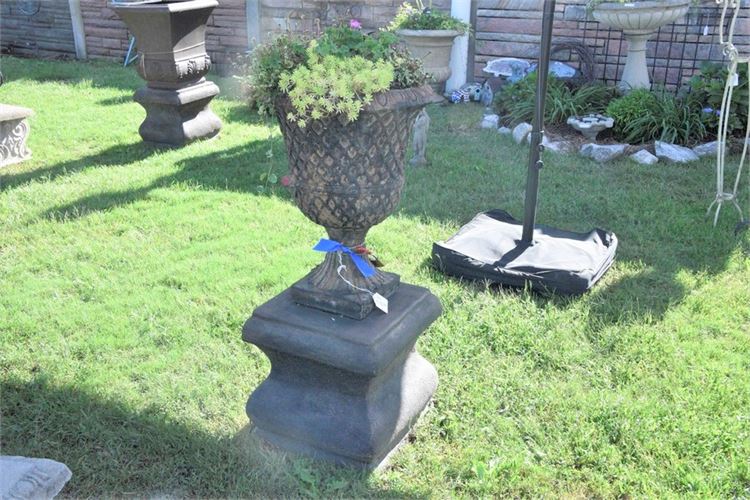 Large Garden Urn On Pedestal