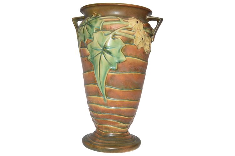 ROSEVILLE  Brown Luffa Vase, Shape 691-12