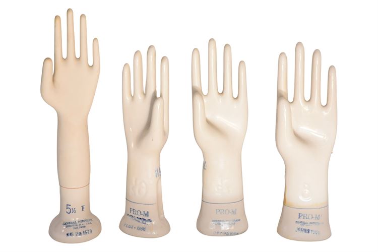 Four Porcelain Lady’s Glove Forms