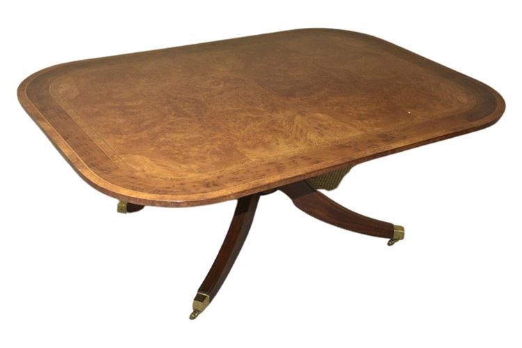 Banded Burlwood Top Coffee Table With Splayed Base APPRAISAL VALUE: $2,200.00