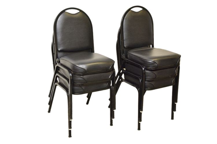 Six (6) Metal Upholstered Event Chairs