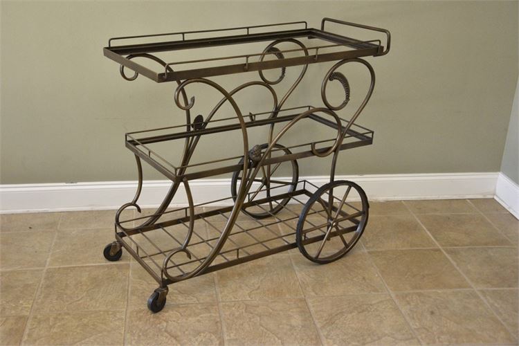 Scrolled Metal Rolling Cart