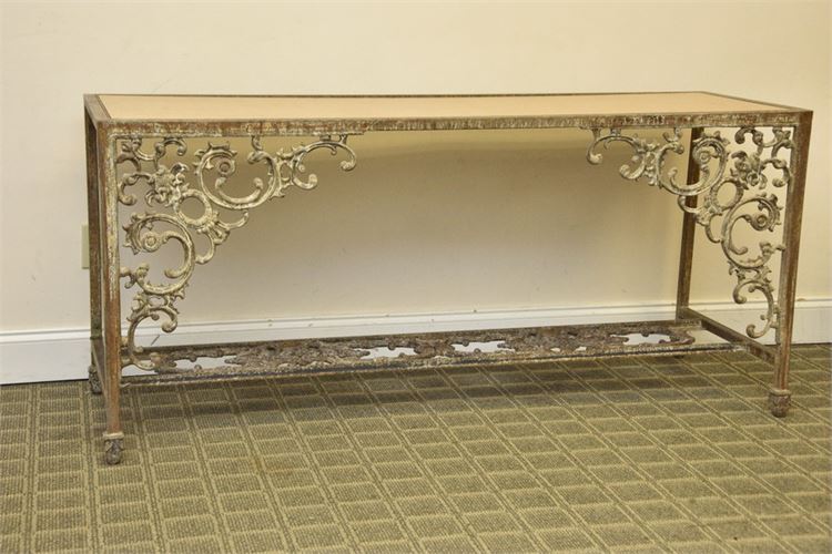 Metal Marble Top Console