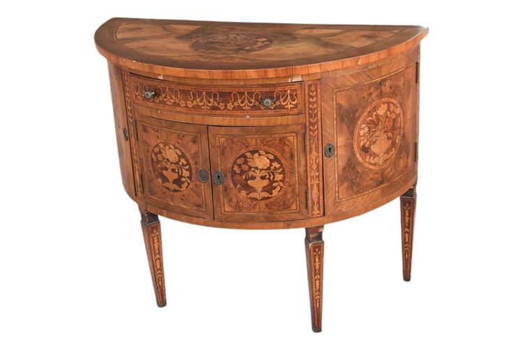 Demilune Cabinet with Inlaid Details