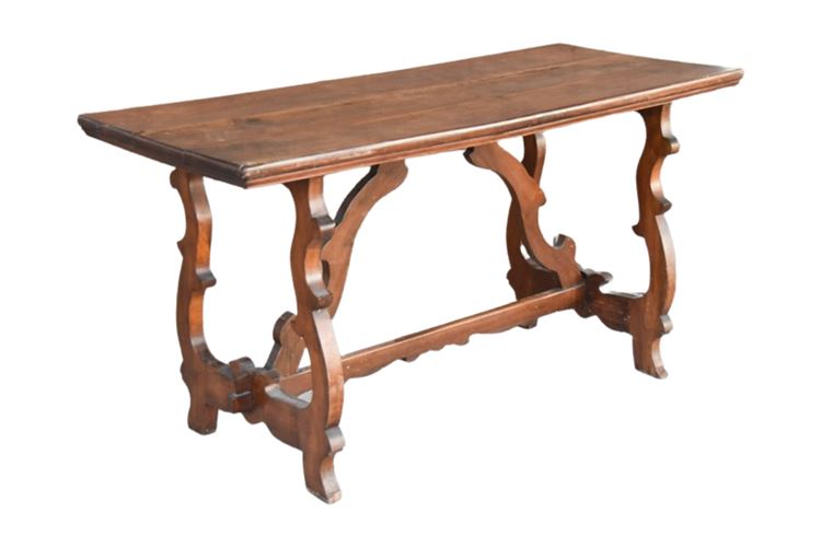 Wooden Trestle Base Table
