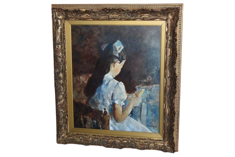 Portrait Of Young Girl Signed Peruzzi