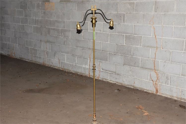 Two Arm Brass Table Lamp