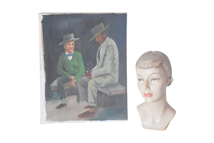 Painting Of Gentlemen and Bust