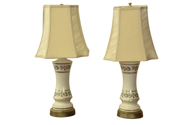 Pair,  Table Lamps With Shades