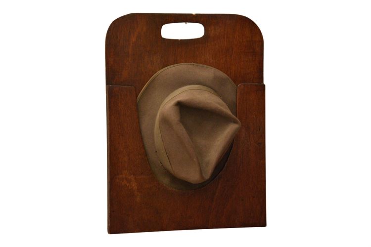 Wooden Wall mounted Hat Holder & Fedora