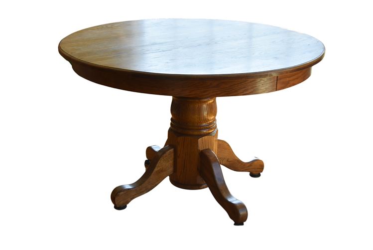 American Oak Vintage Pedestal Table