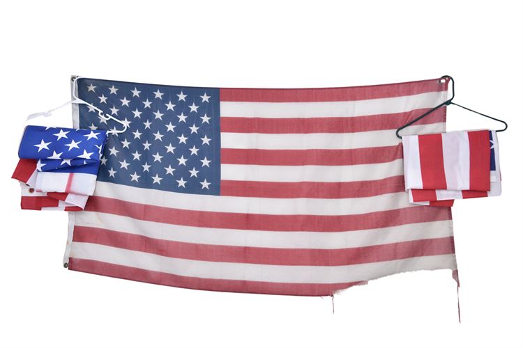 Three (3) American Flags