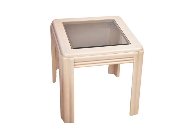 Deco Style Glass Top  End Table