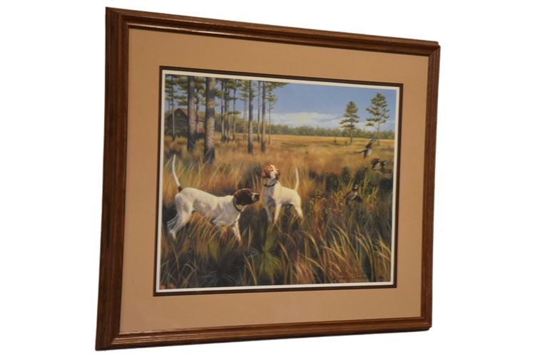 Framed Print Of Dogs In Field