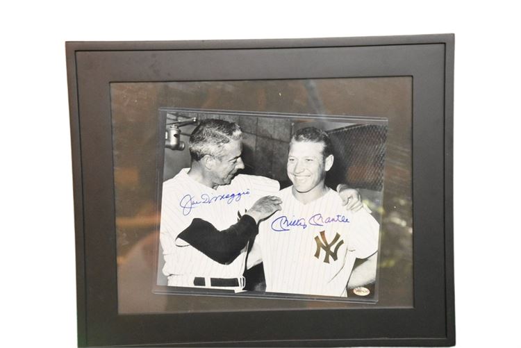 MICKEY MANTLE and JOE DIMAGGIO Autographed Photo with authentication tag