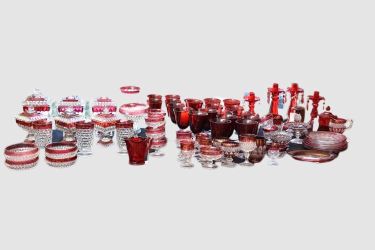 Large Group Of Vintage and Antique Cranberry Glassware