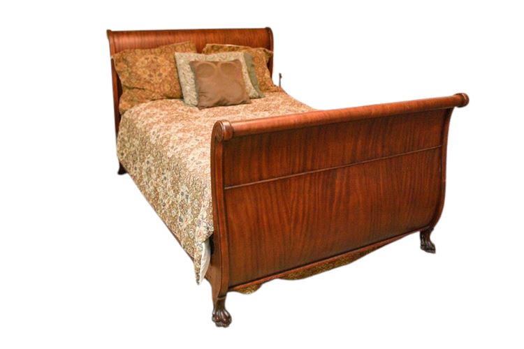 Mahogany Claw Foot Sleigh Bed
