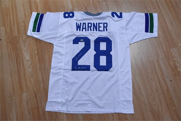 Curt Warner 3 x Pro Bowler signed jersey. MAB Cert