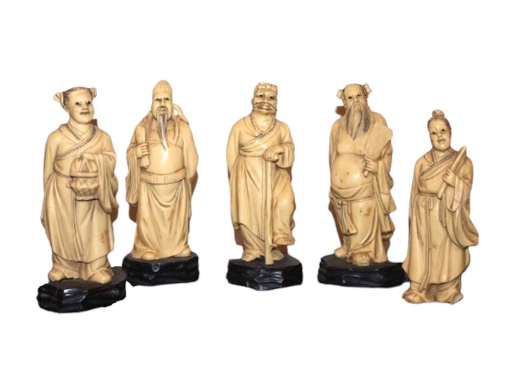 Asian Ancestra Figures, 5 Pc (Plinth with Markings)