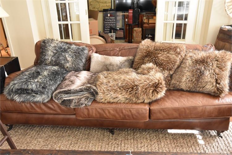 Group Faux Fur Blankets and Pillows