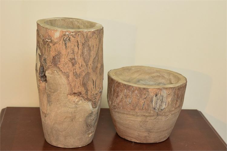 Wooden Vase and Bowl