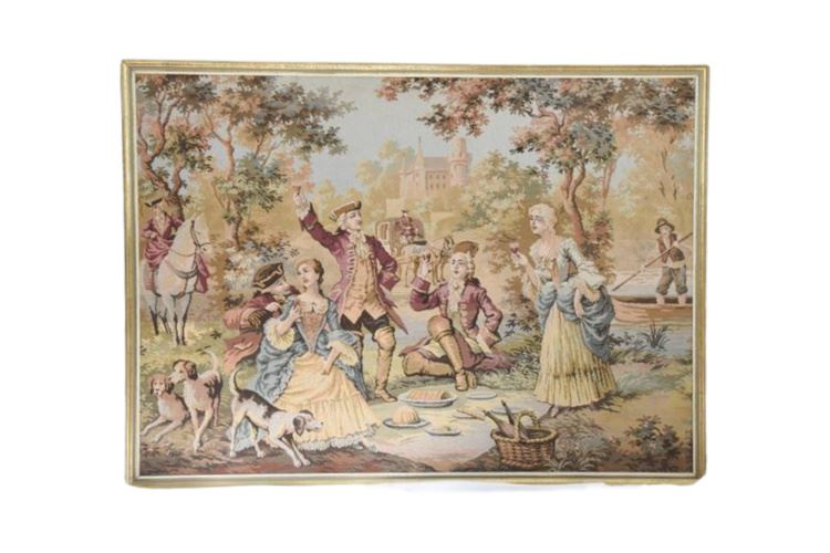 Large Framed Victorian Style Tapestry