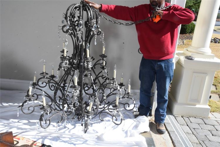 Large Wrought Iron Chandelier(one of two)