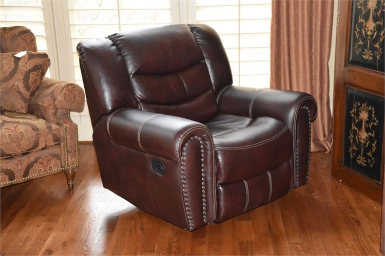 Leather Recliner With Tack Trim