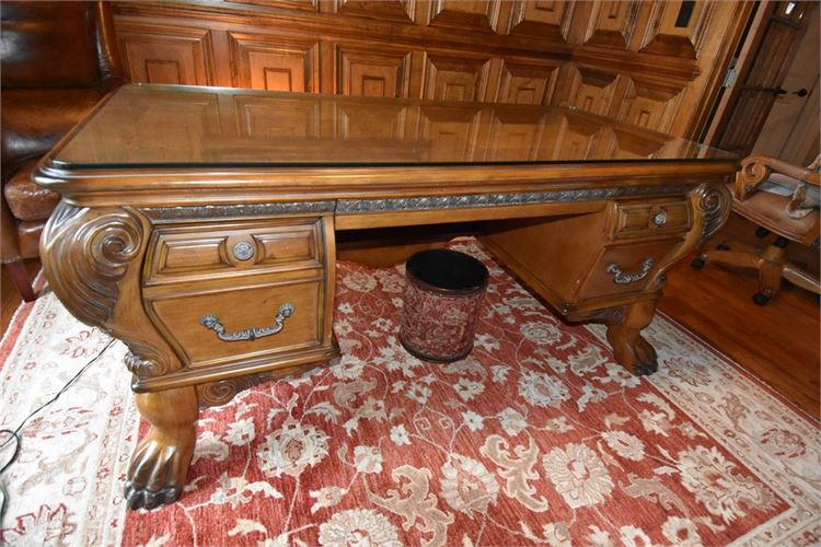 Aico Furniture Rococo Style Eden Desk Carved Inlaid
