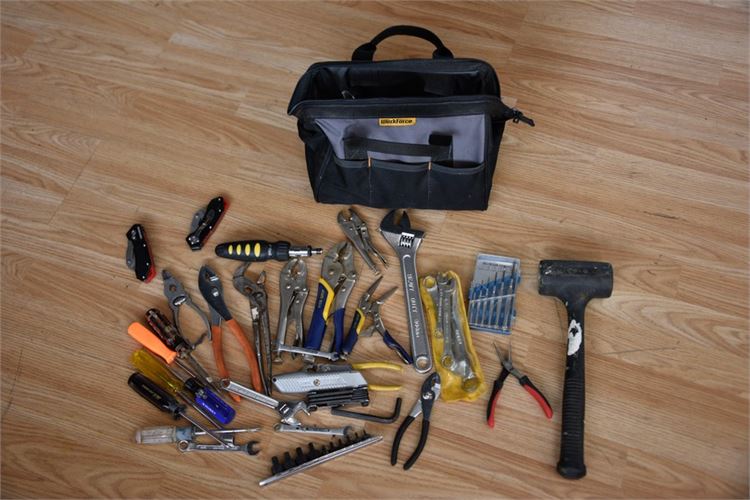Group Hand Tools With Tool Bag