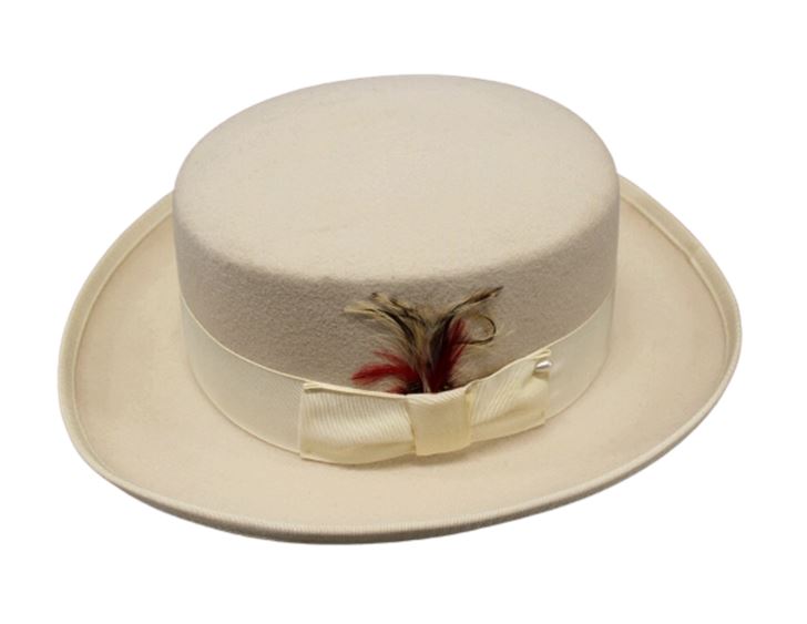 Park Royal Ivory Wool Felt Feather Hat