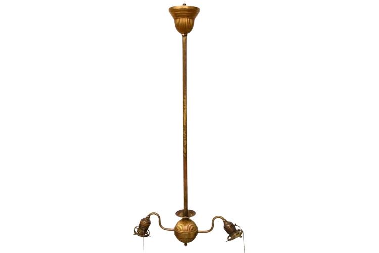 Vintage Two Arm Brass Pendant Light