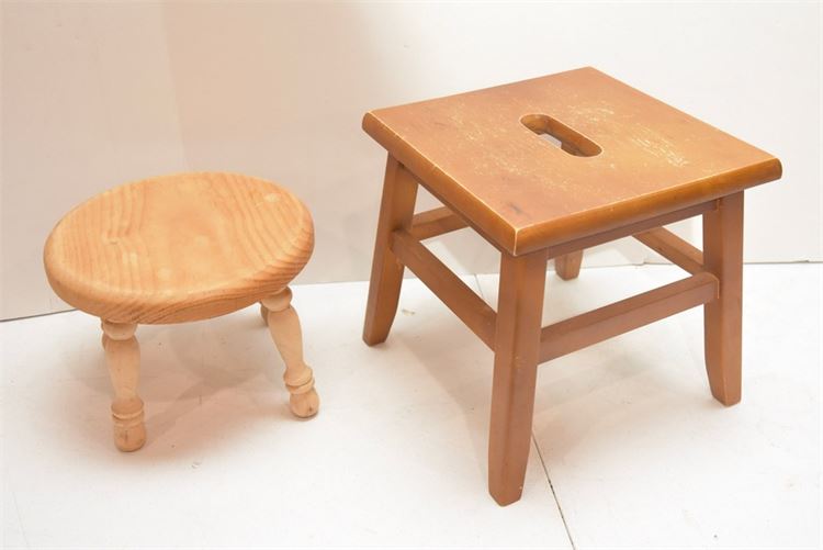Two (2) Wooden Stools