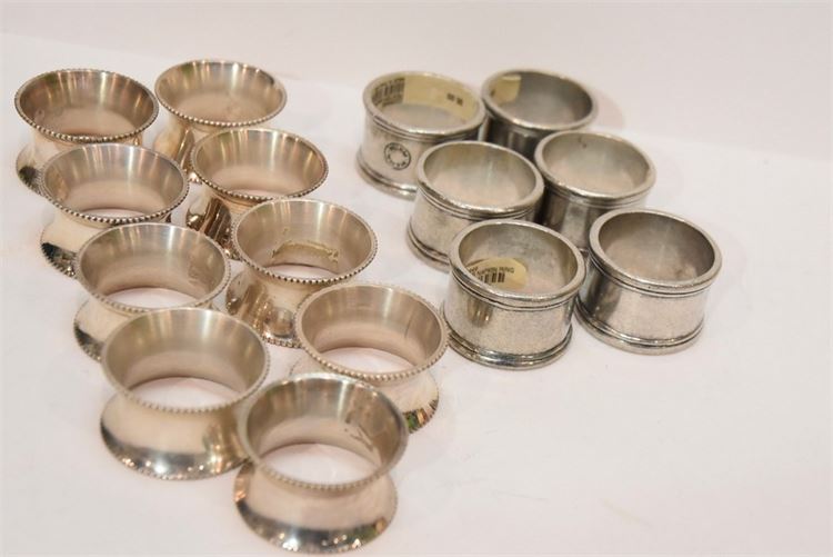 Group Silver Plated and Pewter Napkin Rings