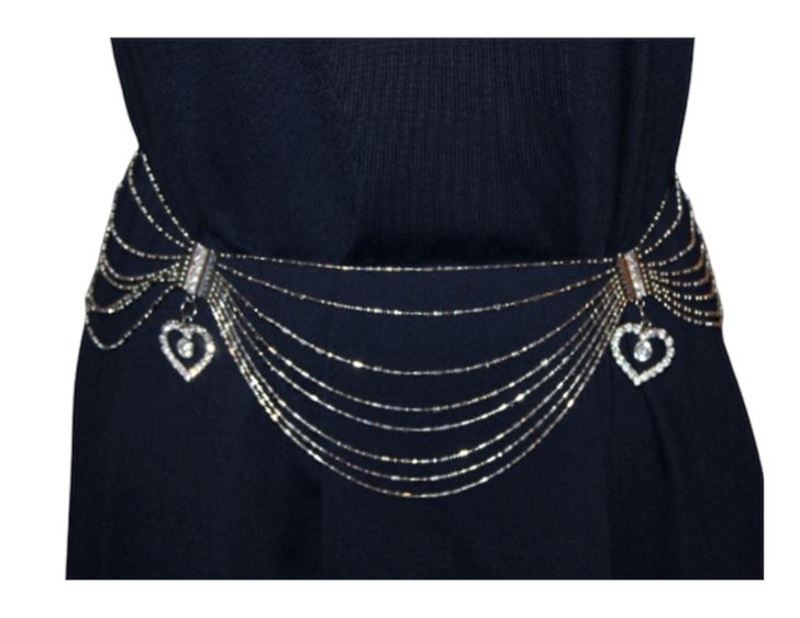 Embellished Ballroom Shirelle Silver Chain Belt