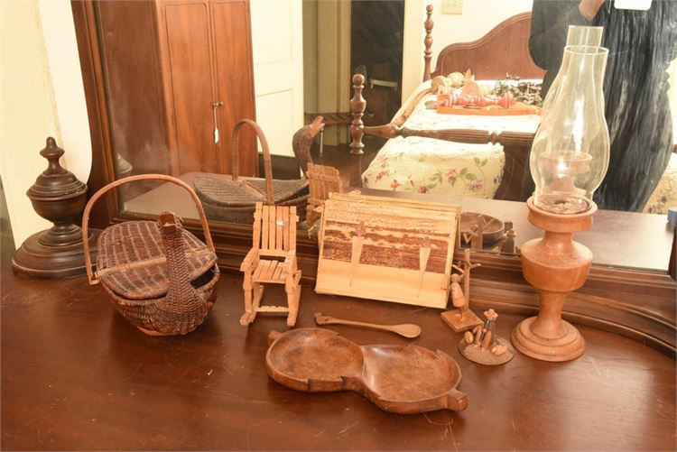 Group Vintage Wooden Objects